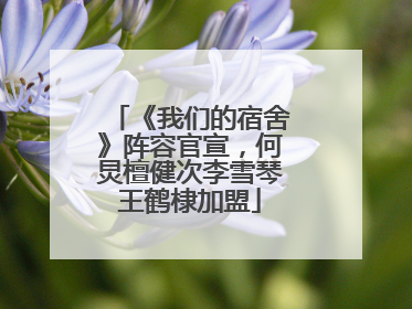 《我们的宿舍》阵容官宣，何炅檀健次李雪琴王鹤棣加盟