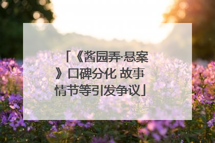 《酱园弄·悬案》口碑分化 故事情节等引发争议