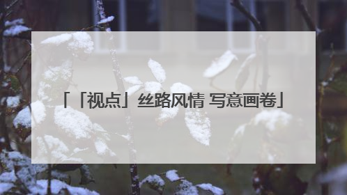 「视点」丝路风情 写意画卷