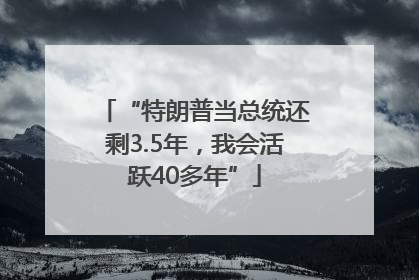 “特朗普当总统还剩3.5年，我会活跃40多年”