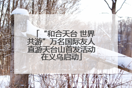 “和合天台 世界共游”万名国际友人直游天台山首发活动在义乌启动