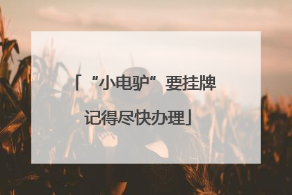 “小电驴”要挂牌 记得尽快办理