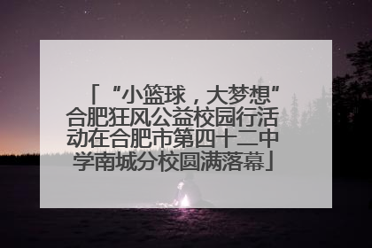 “小篮球，大梦想”合肥狂风公益校园行活动在合肥市第四十二中学南城分校圆满落幕