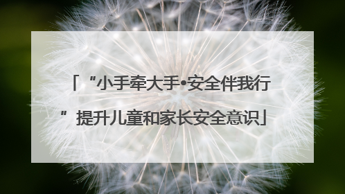 “小手牵大手•安全伴我行”提升儿童和家长安全意识