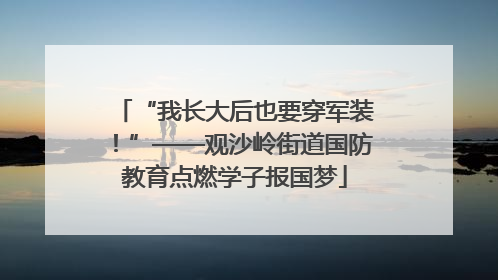 “我长大后也要穿军装！”——观沙岭街道国防教育点燃学子报国梦