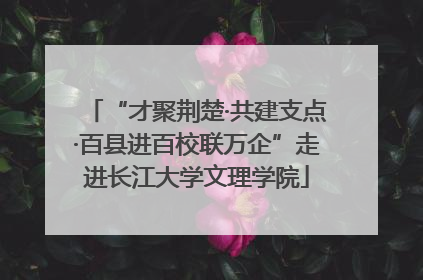 “才聚荆楚·共建支点·百县进百校联万企”走进长江大学文理学院