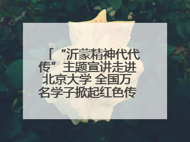“沂蒙精神代代传”主题宣讲走进北京大学 全国万名学子掀起红色传承热潮