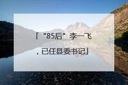 “85后”李一飞，已任县委书记