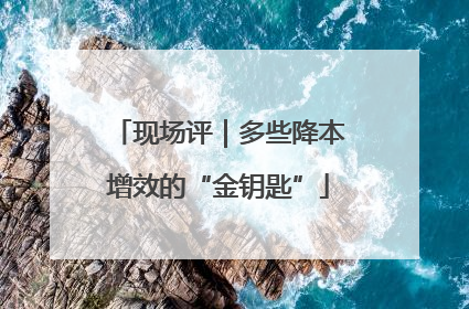 现场评｜多些降本增效的“金钥匙”