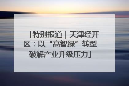 特别报道｜天津经开区：以“高智绿”转型破解产业升级压力