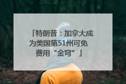 特朗普：加拿大成为美国第51州可免费用“金穹”