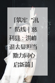 筑牢“汛”防线｜慈利县：洪峰退去显担当 勠力同心启新篇