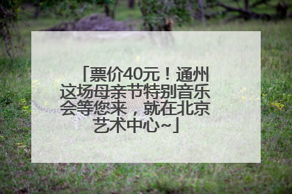 票价40元！通州这场母亲节特别音乐会等您来，就在北京艺术中心~
