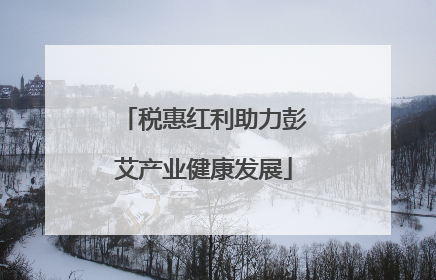 税惠红利助力彭艾产业健康发展