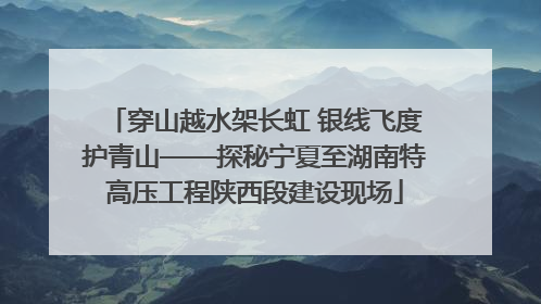 穿山越水架长虹 银线飞度护青山——探秘宁夏至湖南特高压工程陕西段建设现场