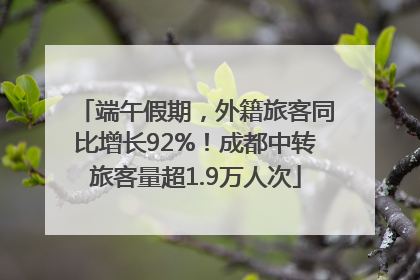 端午假期，外籍旅客同比增长92%！成都中转旅客量超1.9万人次
