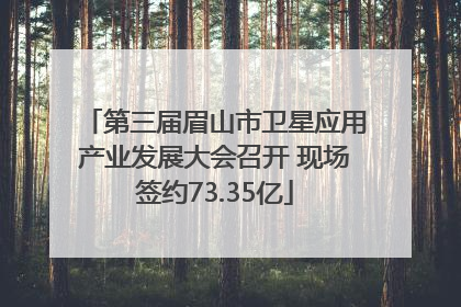 第三届眉山市卫星应用产业发展大会召开 现场签约73.35亿