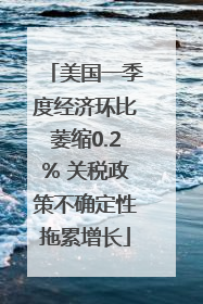 美国一季度经济环比萎缩0.2% 关税政策不确定性拖累增长