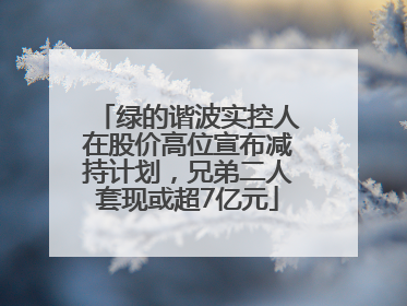 绿的谐波实控人在股价高位宣布减持计划，兄弟二人套现或超7亿元