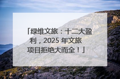 绿维文旅：十二大盈利，2025 年文旅项目拒绝大而全！
