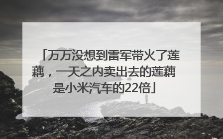 万万没想到雷军带火了莲藕，一天之内卖出去的莲藕是小米汽车的22倍