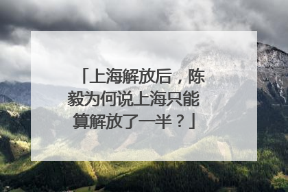 上海解放后，陈毅为何说上海只能算解放了一半？