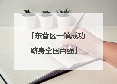 东营区一镇成功跻身全国百强