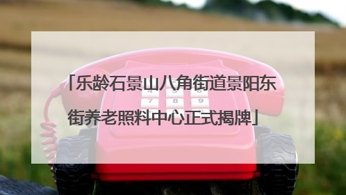 乐龄石景山八角街道景阳东街养老照料中心正式揭牌