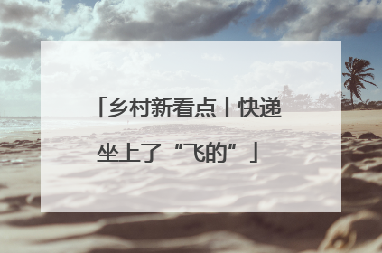 乡村新看点丨快递坐上了“飞的”