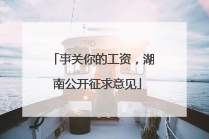 事关你的工资，湖南公开征求意见
