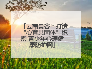 云南景谷：打造“心育共同体”织密 青少年心理健康防护网
