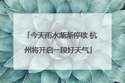 今天雨水渐渐停歇 杭州将开启一段好天气