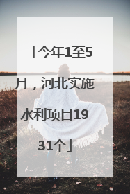 今年1至5月，河北实施水利项目1931个