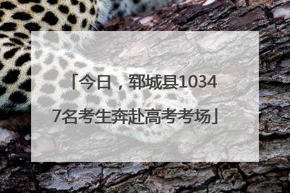 今日，郓城县10347名考生奔赴高考考场