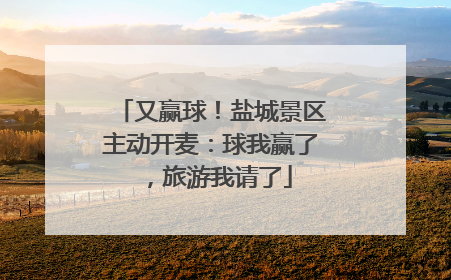 又赢球！盐城景区主动开麦：球我赢了，旅游我请了