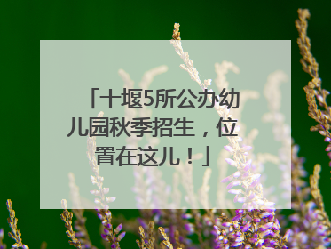 十堰5所公办幼儿园秋季招生，位置在这儿！