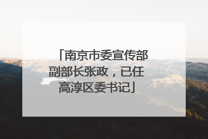 南京市委宣传部副部长张政，已任高淳区委书记