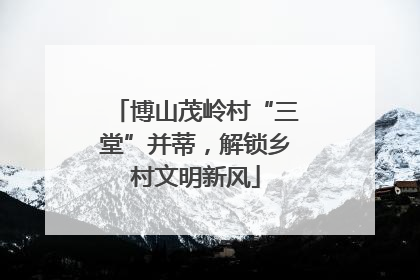 博山茂岭村“三堂”并蒂，解锁乡村文明新风