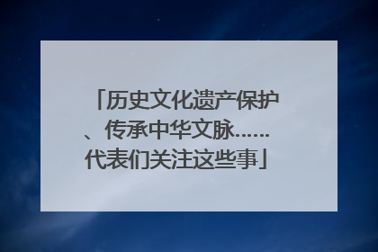 历史文化遗产保护、传承中华文脉……代表们关注这些事