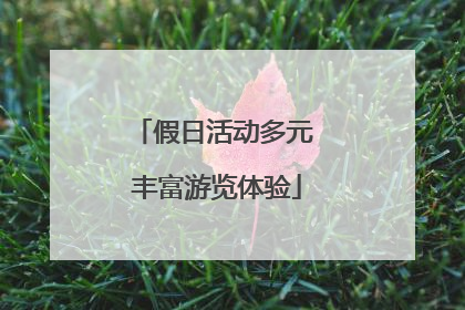 假日活动多元 丰富游览体验