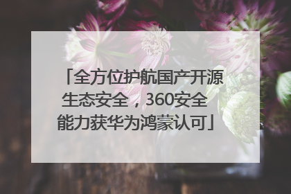 全方位护航国产开源生态安全，360安全能力获华为鸿蒙认可