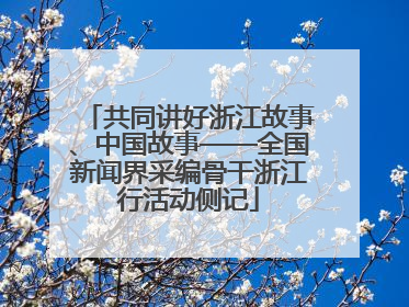 共同讲好浙江故事、中国故事——全国新闻界采编骨干浙江行活动侧记