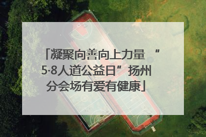凝聚向善向上力量 “5·8人道公益日”扬州分会场有爱有健康