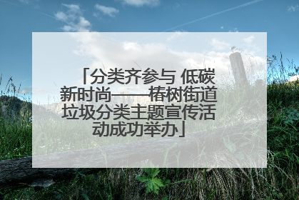 分类齐参与 低碳新时尚——椿树街道垃圾分类主题宣传活动成功举办