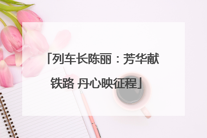 列车长陈丽：芳华献铁路 丹心映征程