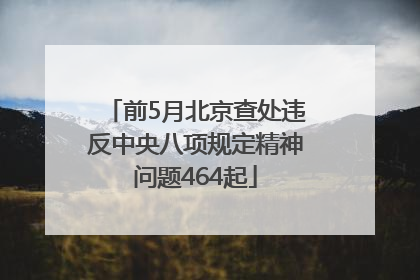 前5月北京查处违反中央八项规定精神问题464起