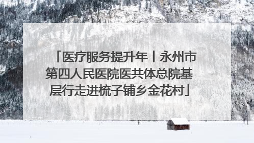 医疗服务提升年丨永州市第四人民医院医共体总院基层行走进梳子铺乡金花村