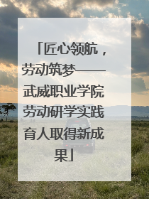 匠心领航，劳动筑梦——武威职业学院劳动研学实践育人取得新成果