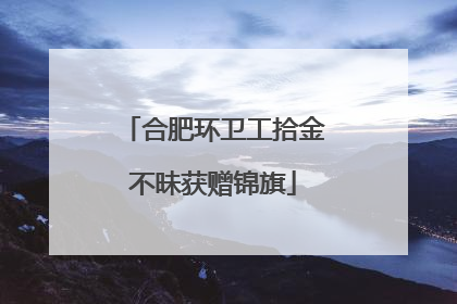 合肥环卫工拾金不昧获赠锦旗