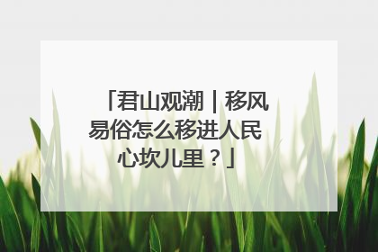 君山观潮｜移风易俗怎么移进人民心坎儿里？
